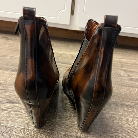 Jeffrey Campbell Tortoise Harrison Wedge Boot Brown Black Size 8.5 Like NEW - Picture 4 of 6